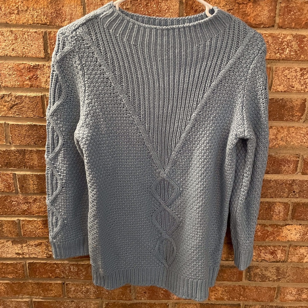 Blue knitted Chunky Sweater High Quality